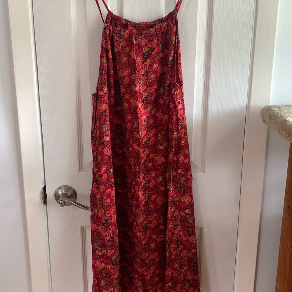 Red multi print dress/coverup